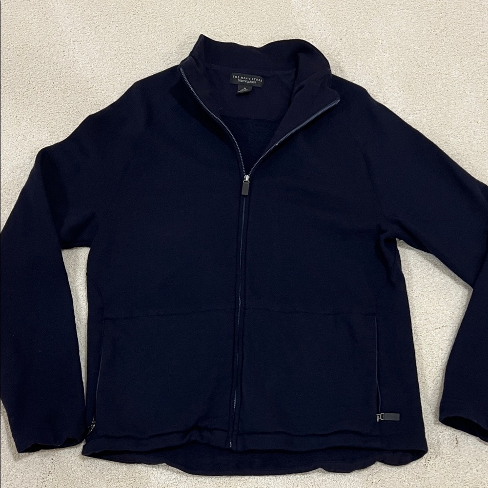NWOT Men’s wool navy blue Full-Zip sweater